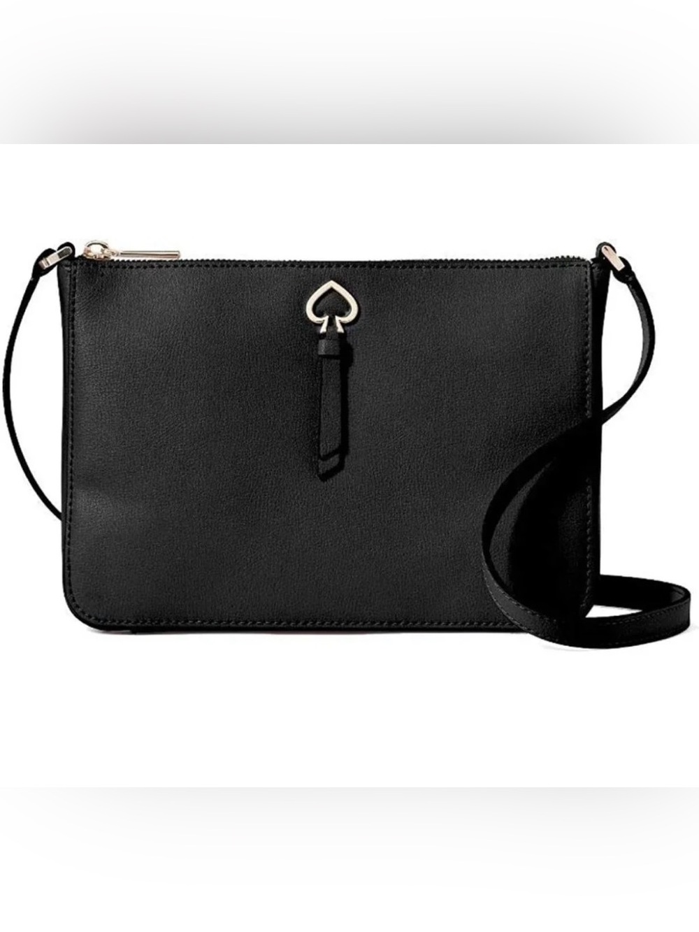 ♠️ kate spade NY Adel Medium Black Leather Crossbody ♠️ Spade Charm♠️